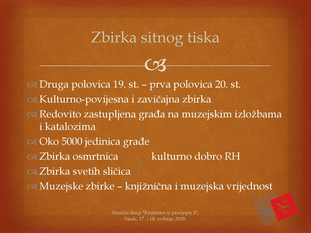 Stručni skup Knjižnice u procjepu 4 , Sisak, 17. i 18. svibnja 2018.