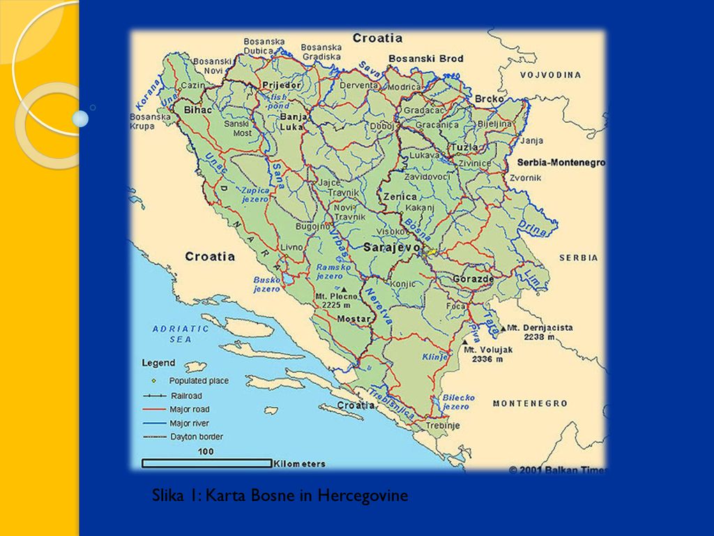Slika 1: Karta Bosne in Hercegovine