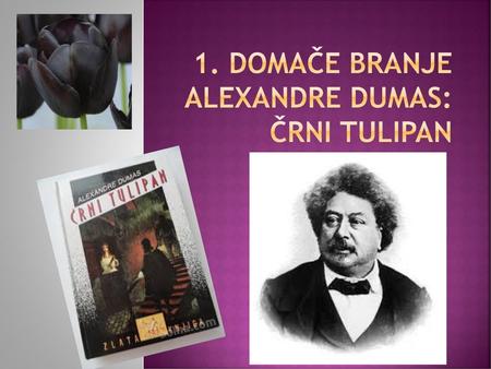 1. DOMAČE BRANJE Alexandre Dumas: Črni tulipan