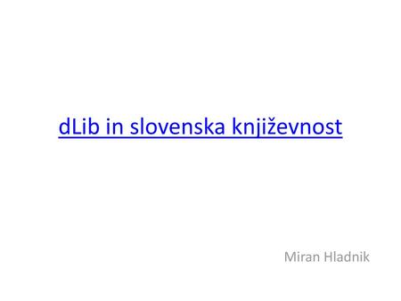 dLib in slovenska književnost