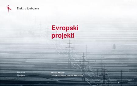 Evropski projekti Maj 2019 Ljubljana Uršula Krisper