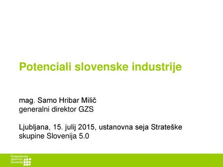 Potenciali slovenske industrije