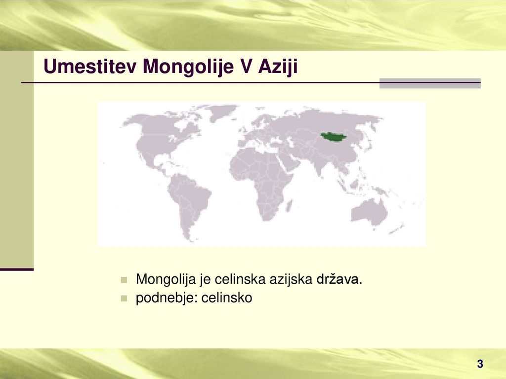 Umestitev Mongolije V Aziji