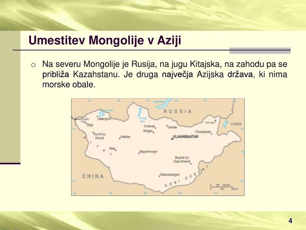 Umestitev Mongolije v Aziji