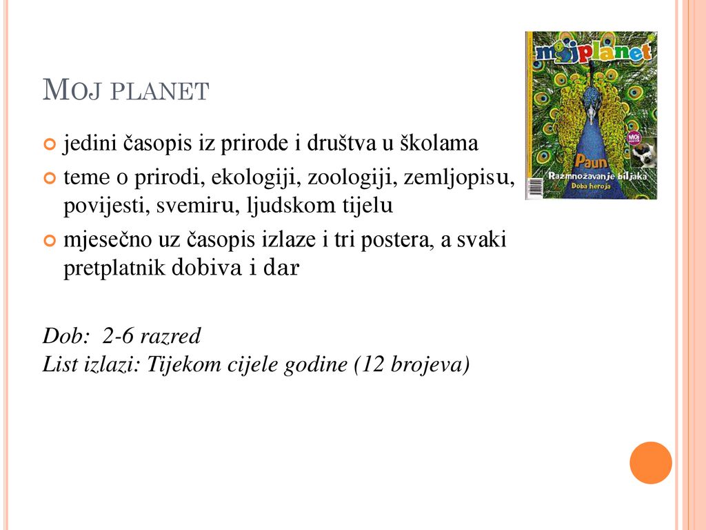 Moj planet jedini časopis iz prirode i društva u školama