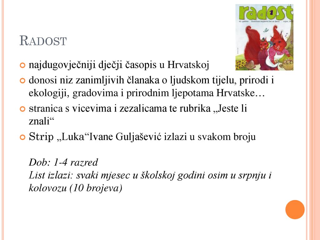 Radost najdugovječniji dječji časopis u Hrvatskoj