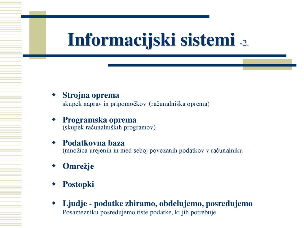 Informacijski sistemi -2.