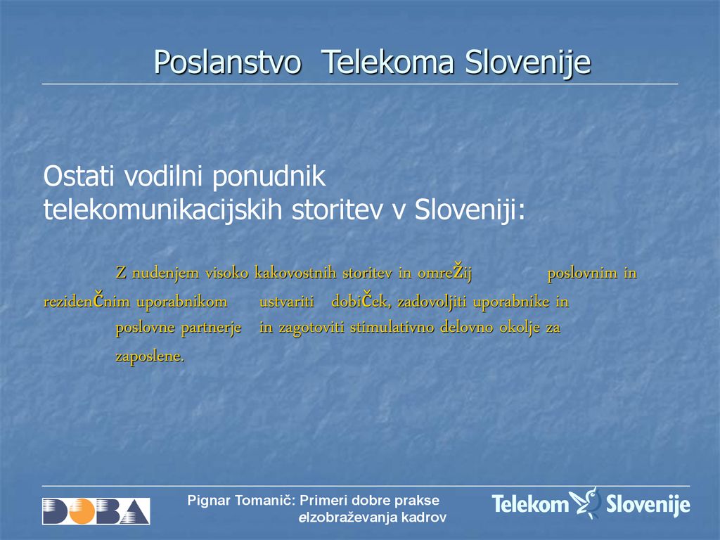Poslanstvo Telekoma Slovenije