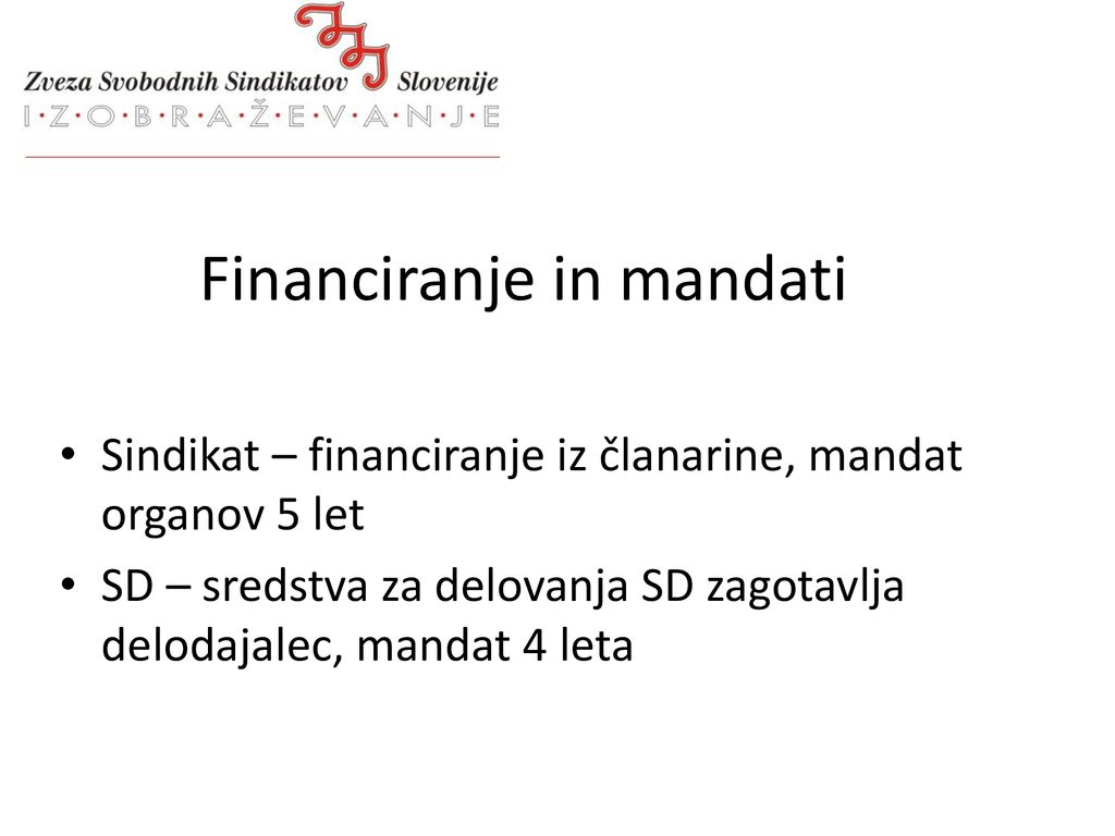 Financiranje in mandati
