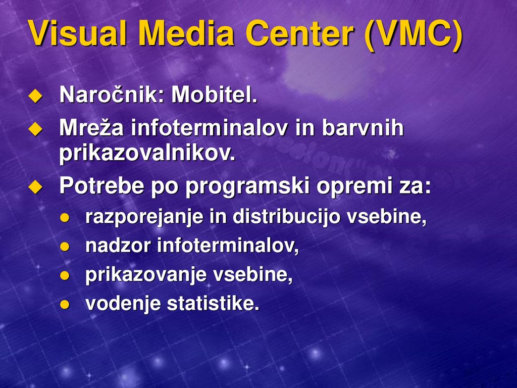 Visual Media Center (VMC)