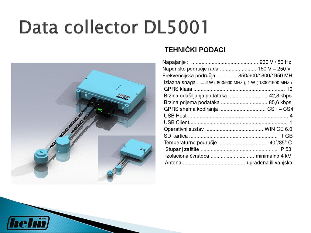 Data collector DL5001 TEHNIČKI PODACI