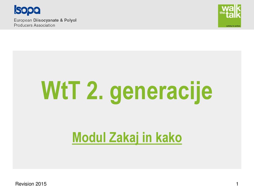 WtT 2. generacije Modul Zakaj in kako Revision 2015
