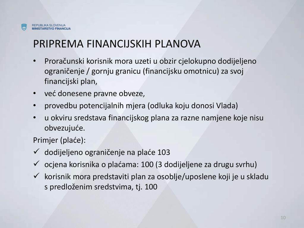 PRIPREMA FINANCIJSKIH PLANOVA