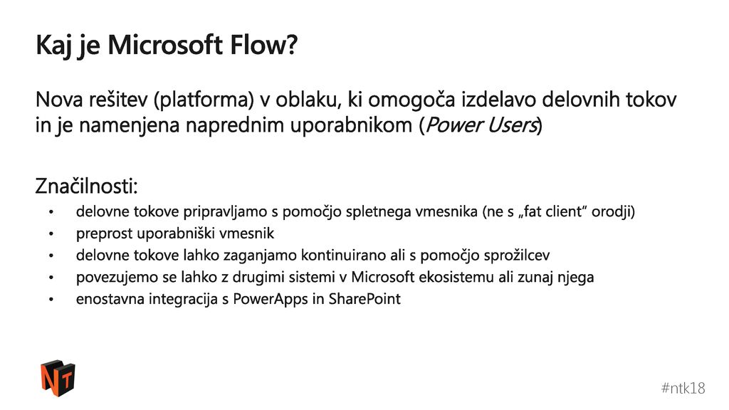 7/8/2019 5:53 PM Kaj je Microsoft Flow