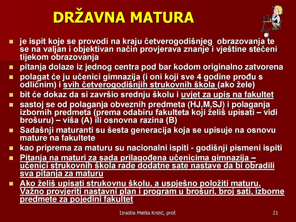 Izradila Melita Krstić, prof.