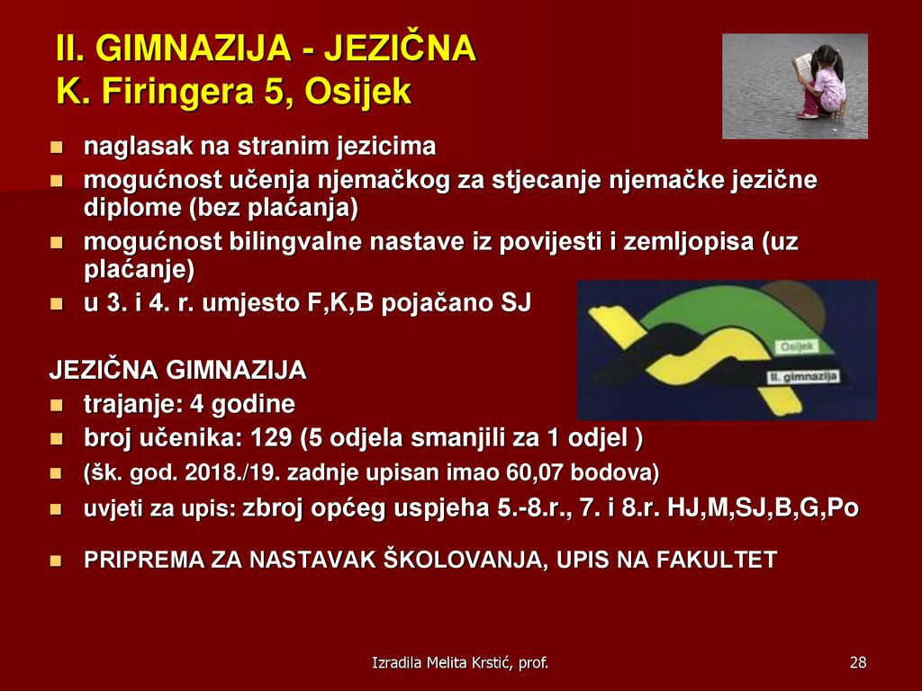 II. GIMNAZIJA - JEZIČNA K. Firingera 5, Osijek