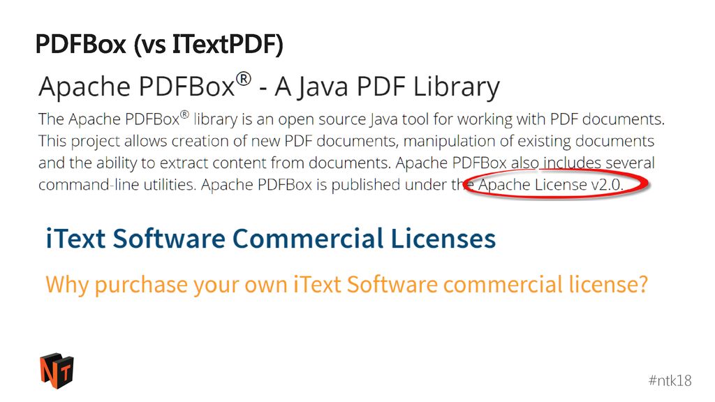 PDFBox (vs ITextPDF)