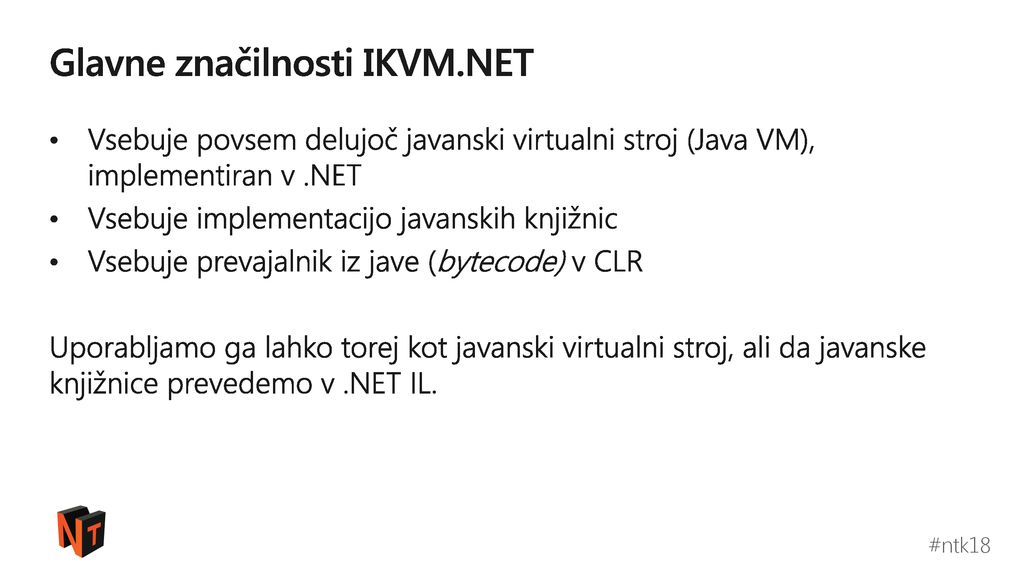 Glavne značilnosti IKVM.NET