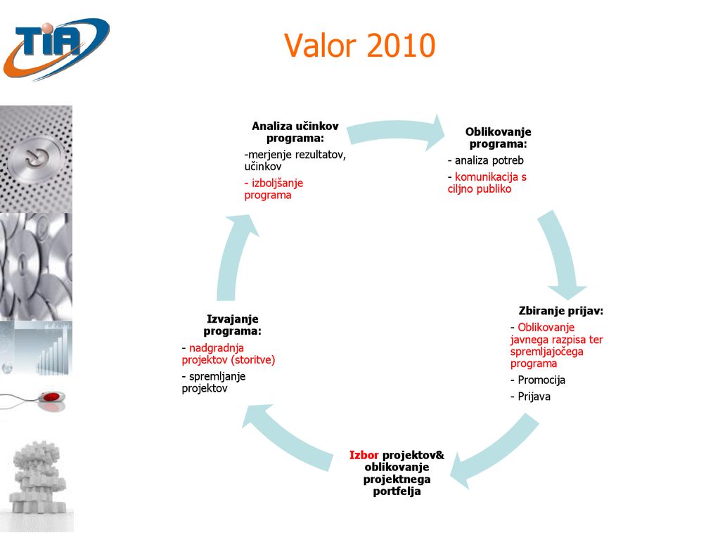 Valor 2010 Analiza učinkov programa: Oblikovanje programa: