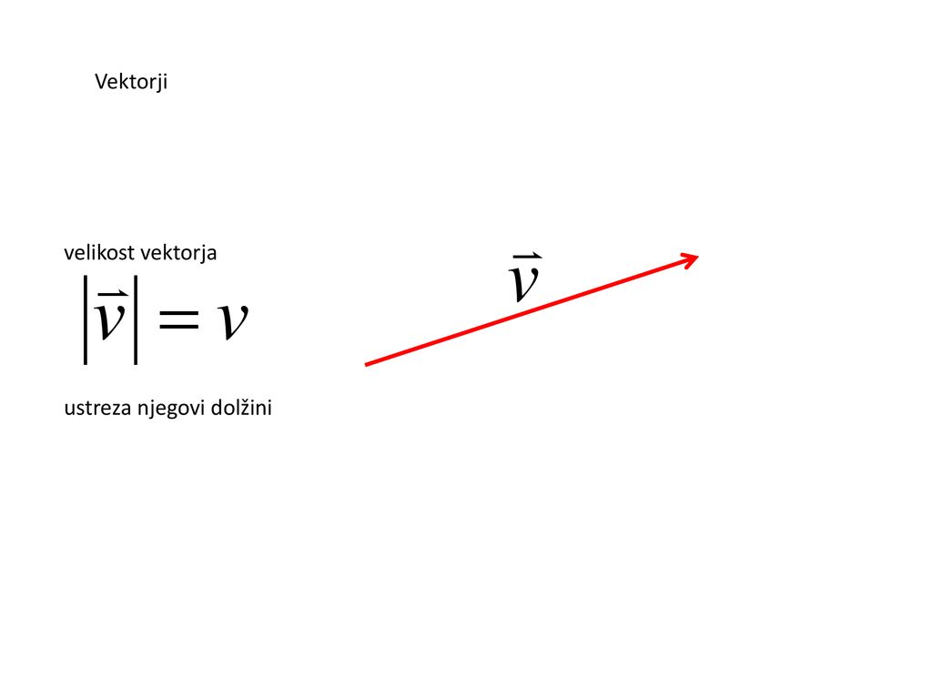 Vektorji velikost vektorja ustreza njegovi dolžini