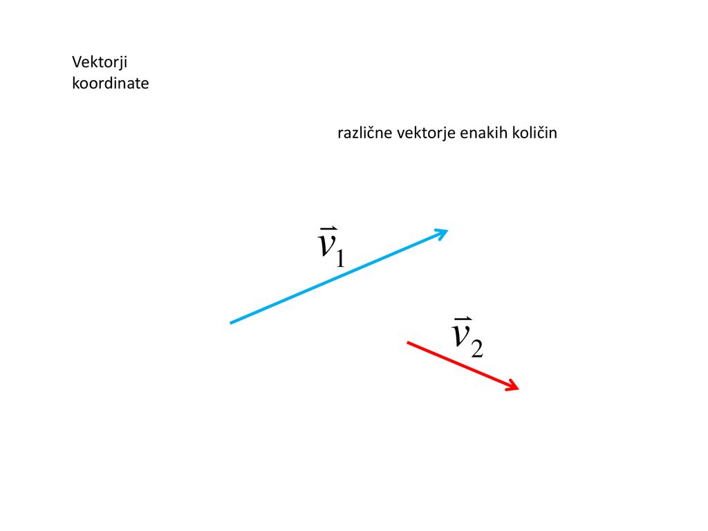 Vektorji koordinate različne vektorje enakih količin