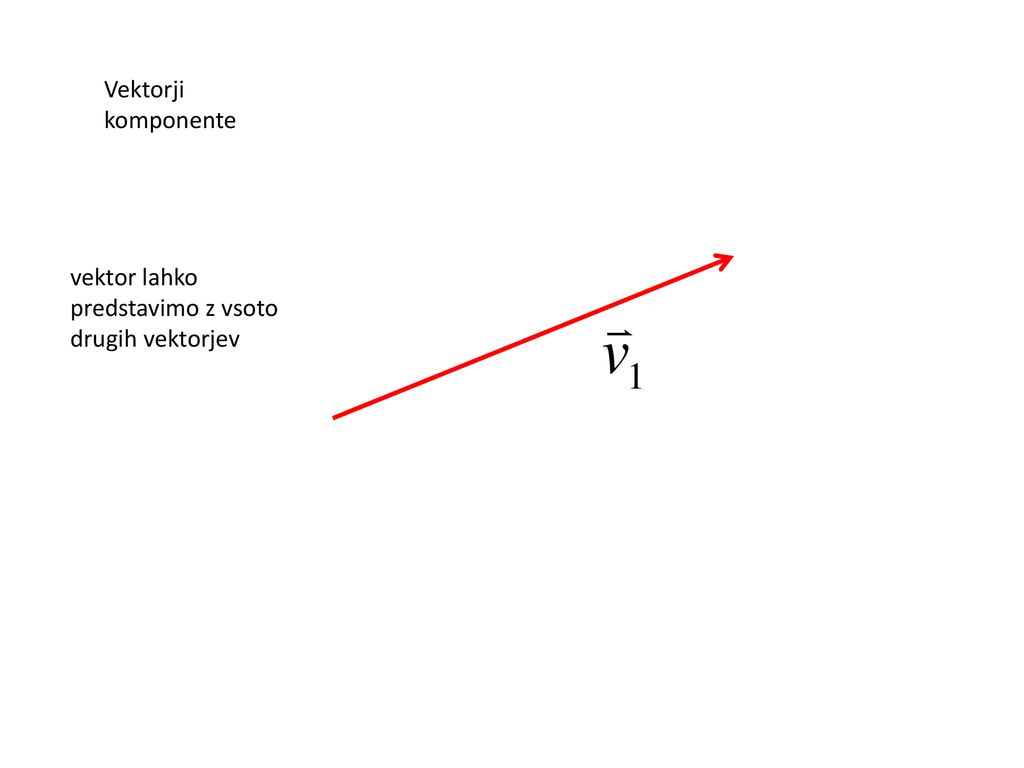 Vektorji komponente vektor lahko predstavimo z vsoto drugih vektorjev