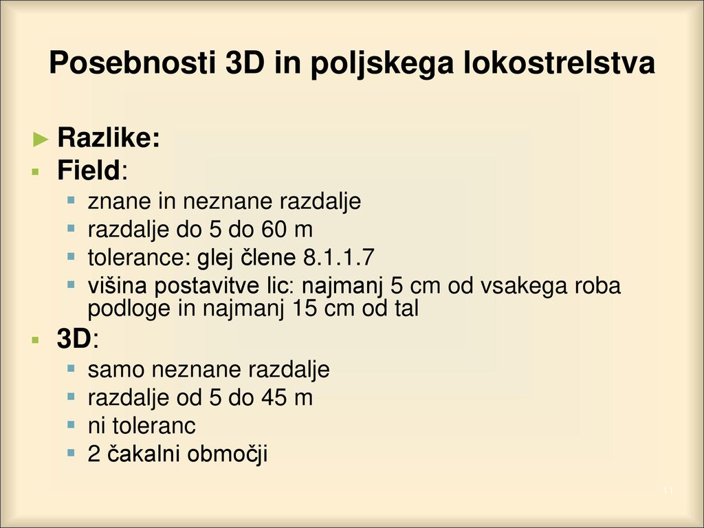 Posebnosti 3D in poljskega lokostrelstva