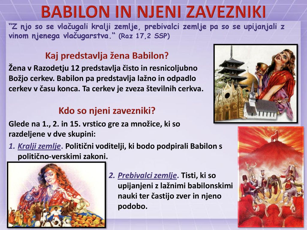 BABILON IN NJENI ZAVEZNIKI Kaj predstavlja žena Babilon