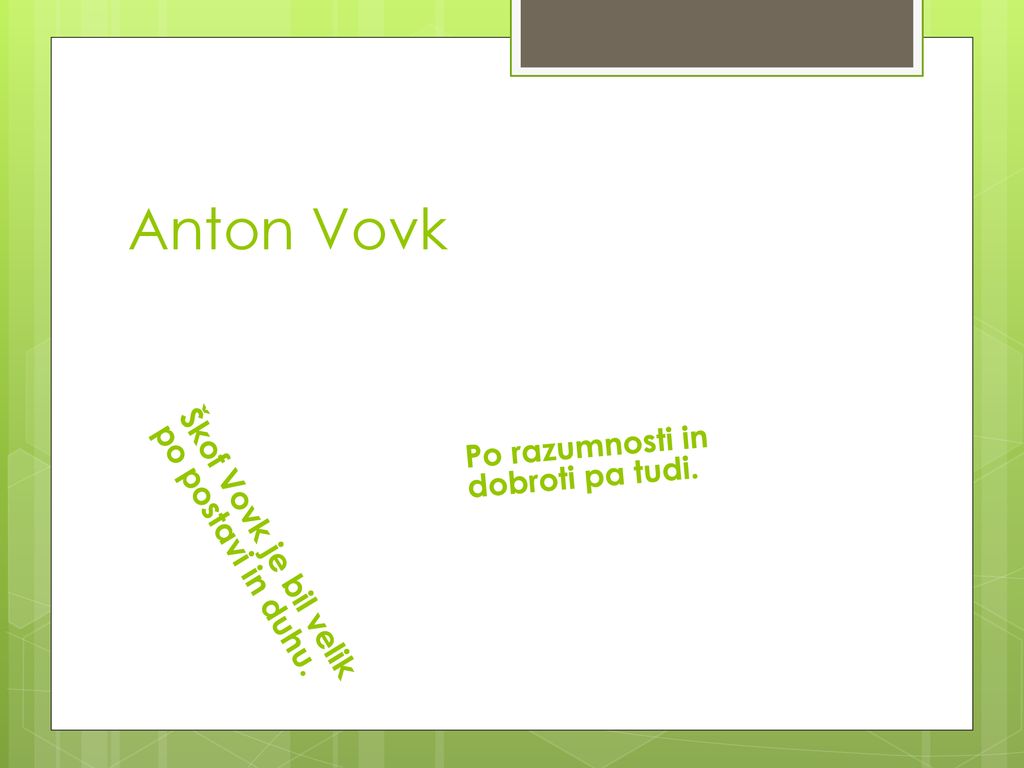Anton Vovk Po razumnosti in dobroti pa tudi.