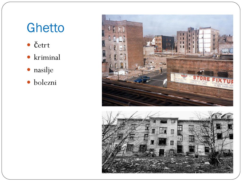 Ghetto četrt kriminal nasilje bolezni