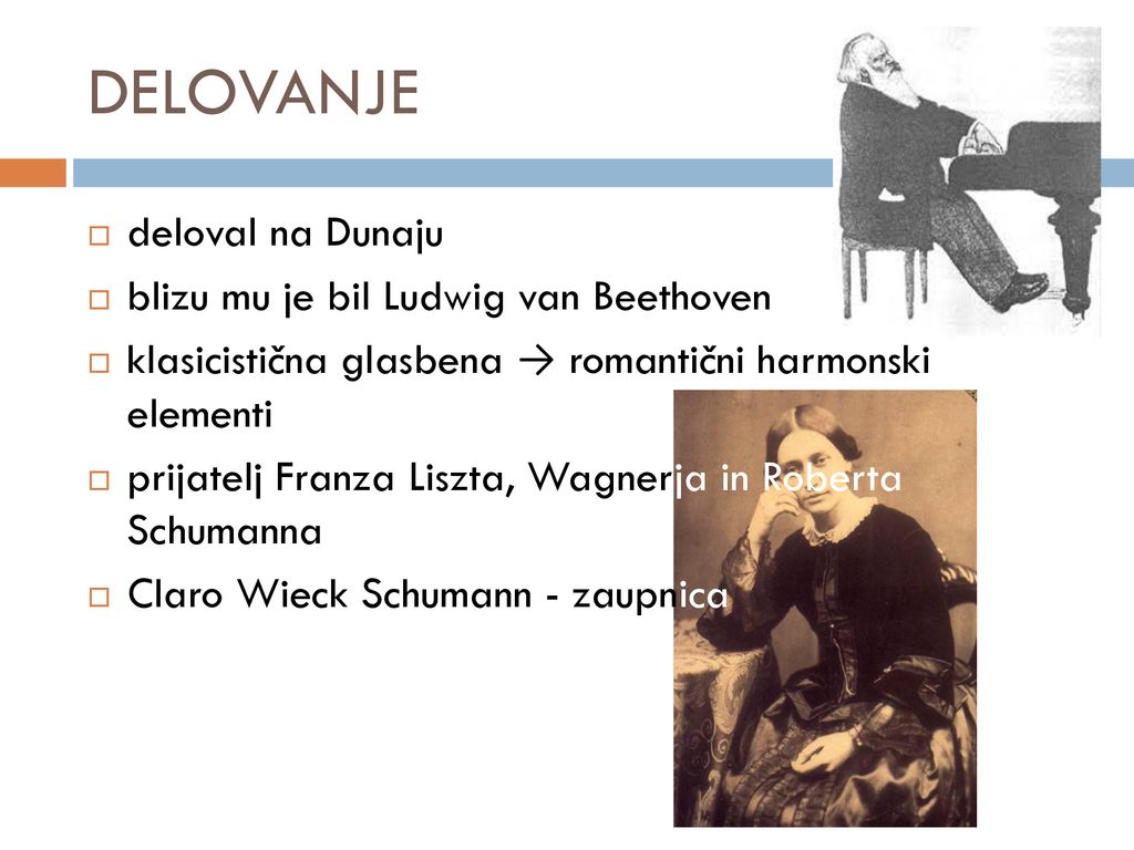DELOVANJE deloval na Dunaju blizu mu je bil Ludwig van Beethoven