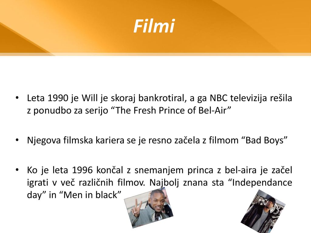 Filmi Leta 1990 je Will je skoraj bankrotiral, a ga NBC televizija rešila z ponudbo za serijo The Fresh Prince of Bel-Air