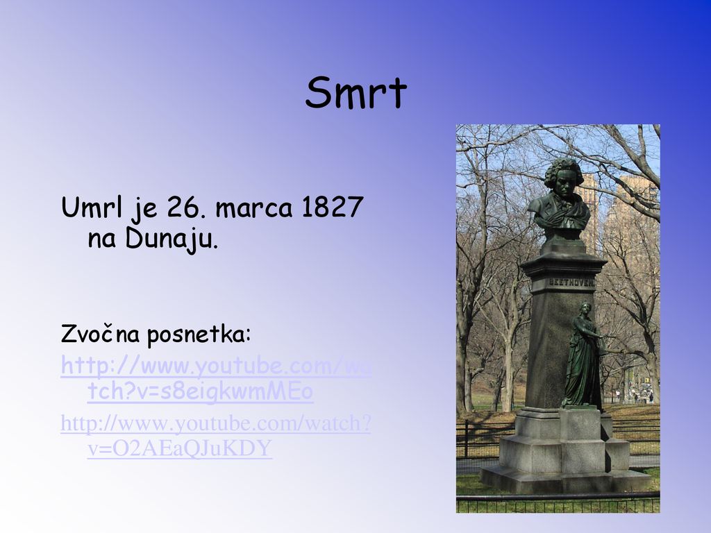 Smrt Umrl je 26. marca 1827 na Dunaju. Zvočna posnetka: