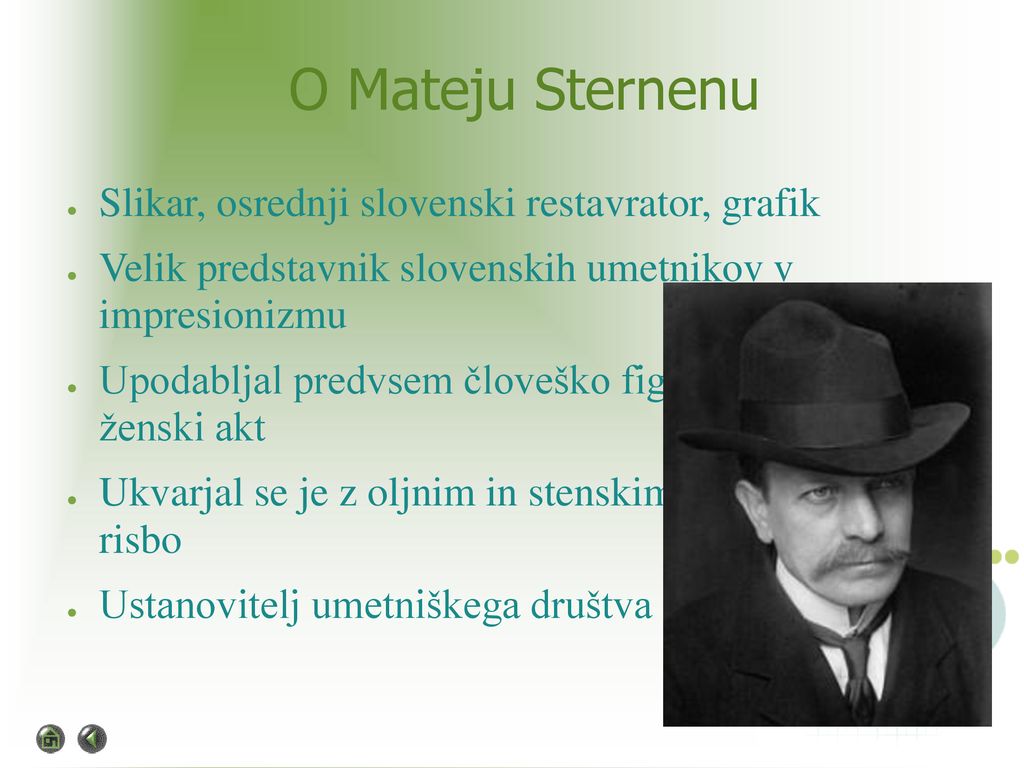 O Mateju Sternenu Slikar, osrednji slovenski restavrator, grafik