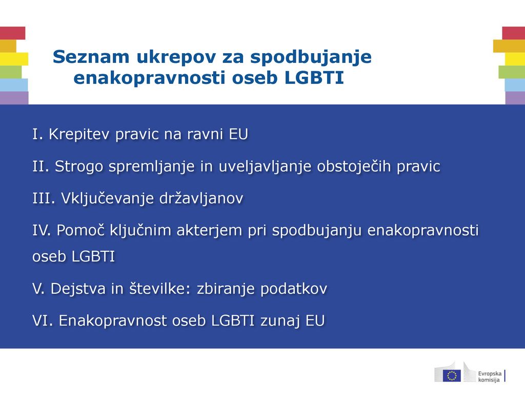 Seznam ukrepov za spodbujanje enakopravnosti oseb LGBTI
