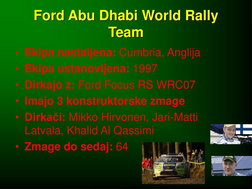 Ford Abu Dhabi World Rally Team