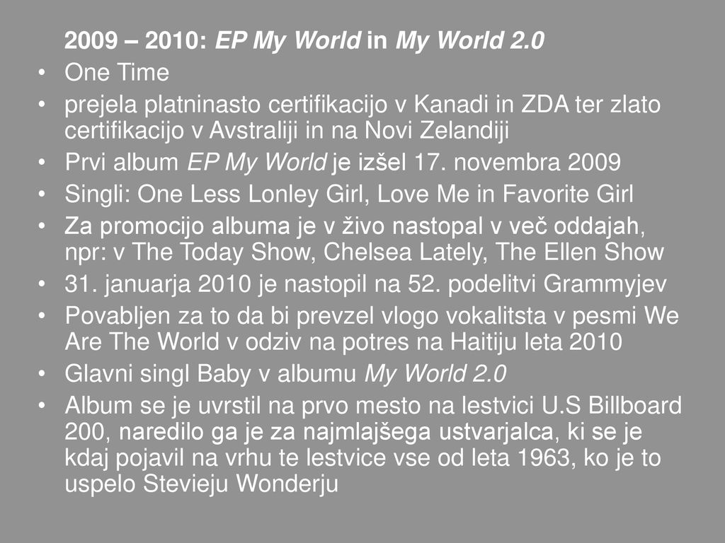 2009 – 2010: EP My World in My World 2.0