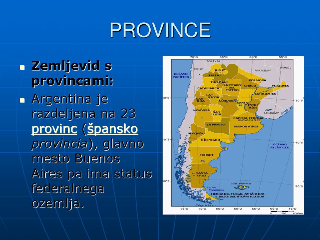 PROVINCE Zemljevid s provincami: