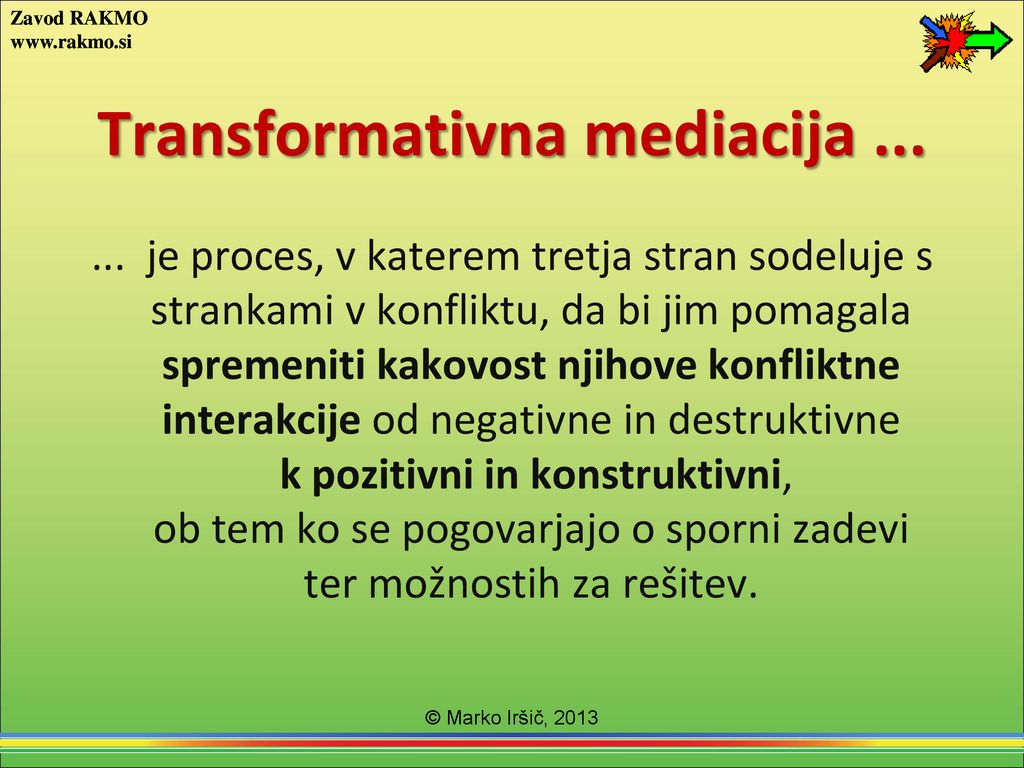 Transformativna mediacija ...