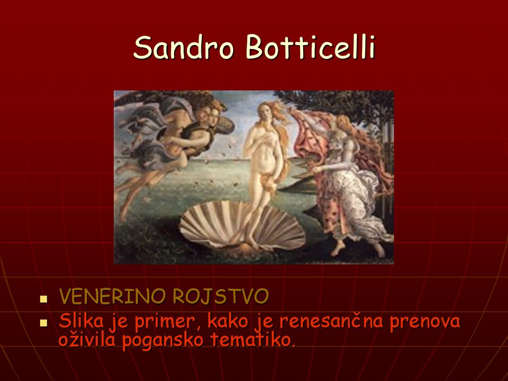 Sandro Botticelli VENERINO ROJSTVO