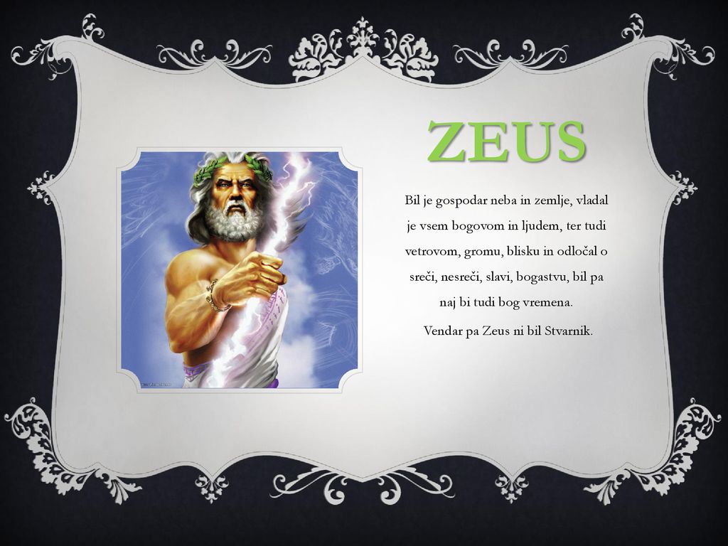 Vendar pa Zeus ni bil Stvarnik.