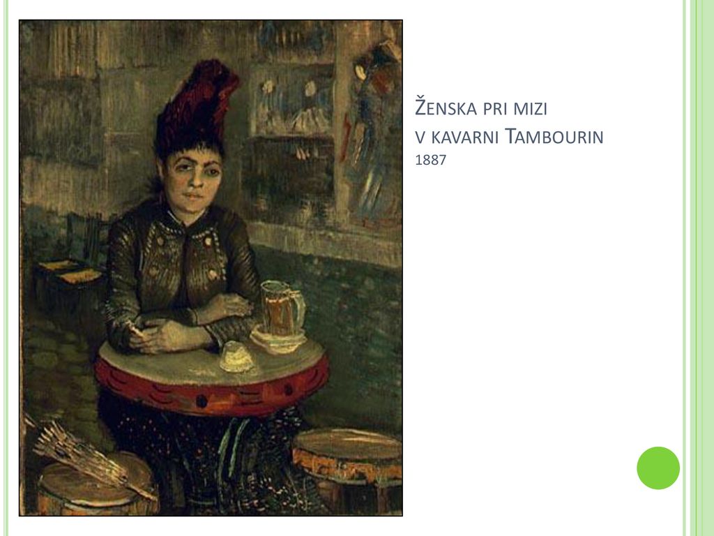 Ženska pri mizi v kavarni Tambourin 1887