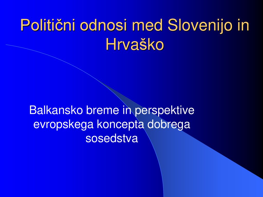 Politični odnosi med Slovenijo in Hrvaško
