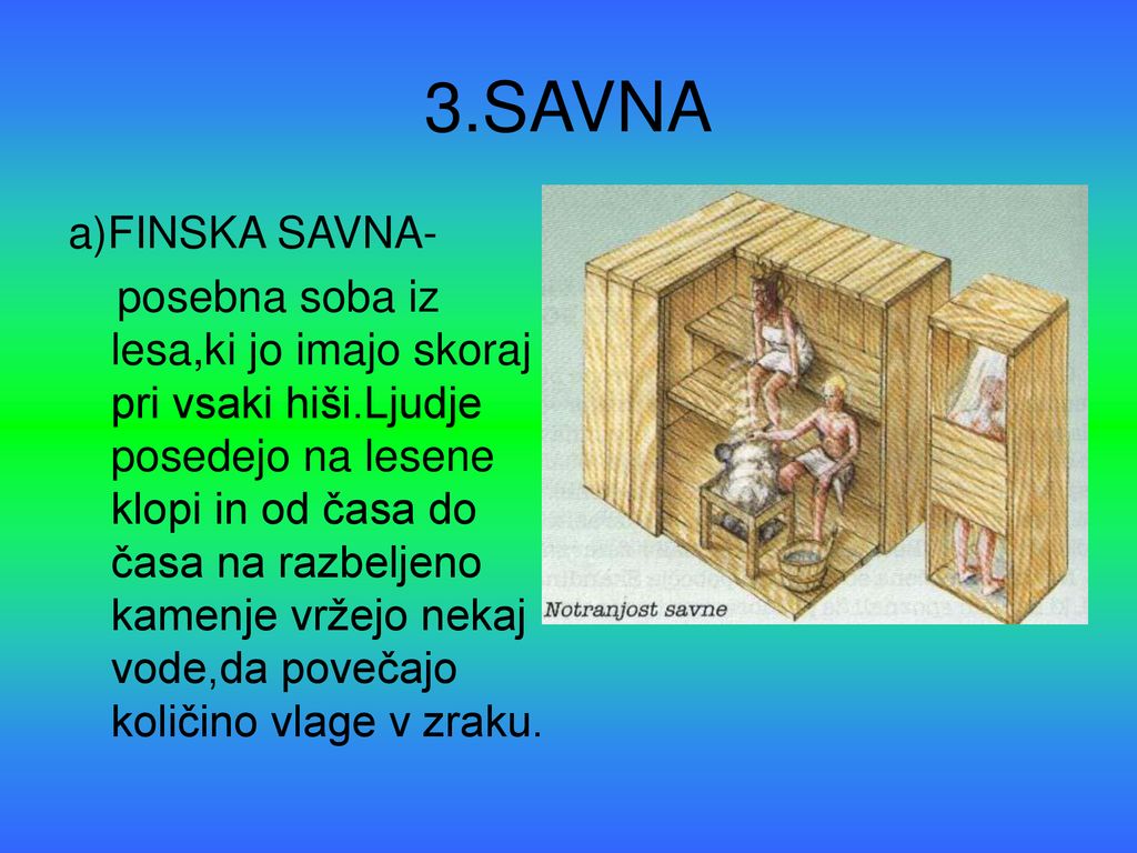 3.SAVNA a)FINSKA SAVNA-