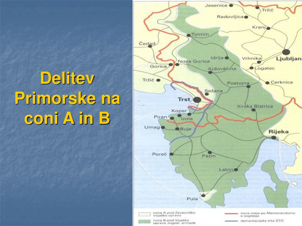 Delitev Primorske na coni A in B
