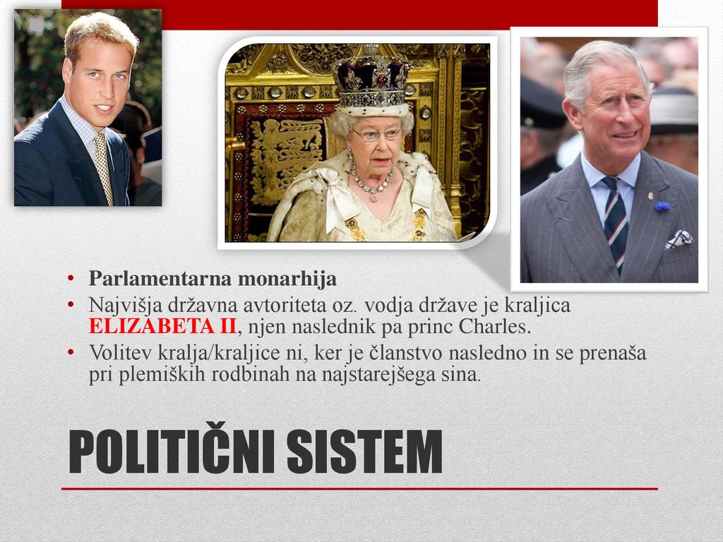 POLITIČNI SISTEM Parlamentarna monarhija