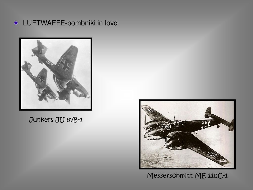 LUFTWAFFE-bombniki in lovci
