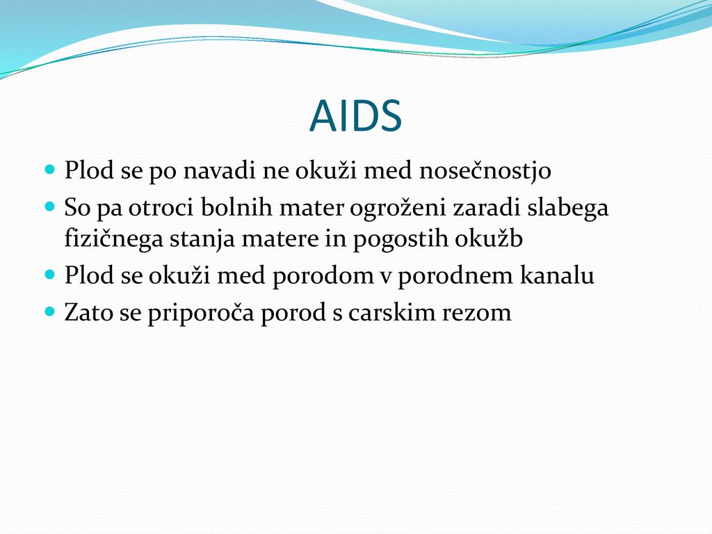 AIDS Plod se po navadi ne okuži med nosečnostjo