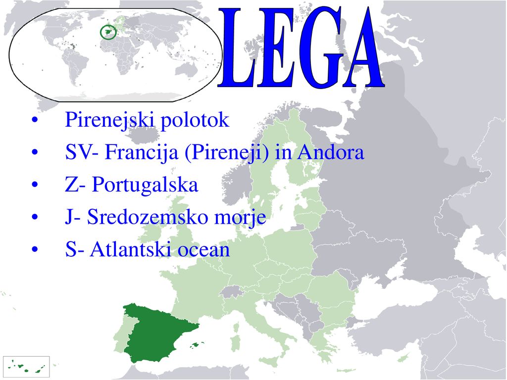 LEGA Pirenejski polotok SV- Francija (Pireneji) in Andora