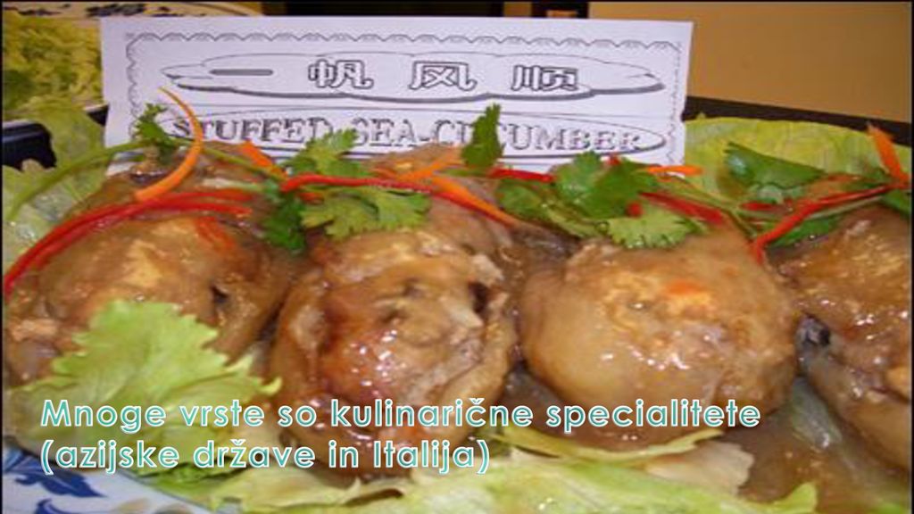 Mnoge vrste so kulinarične specialitete (azijske države in Italija)